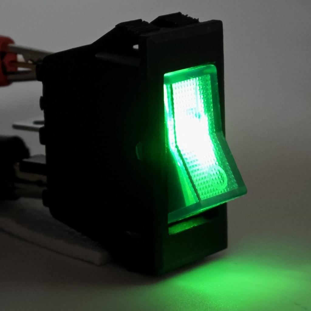 3 Pcs On/Off Switch, Latching Button LED 12V Green Off-Road