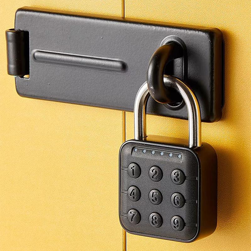 Fingerprint Password Lock App Cabinet Electronic Waterproof IP65/IP67 Portable Mini Smart Digital Padlock Zinc Alloy (Black,Fingerprint And Password)