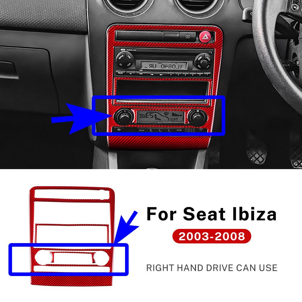 Real Soft Carbon Fiber Sticker For Seat Ibiza 6l 2003 2004 2005 2006 2007 2008 LHD RHD Car Central Control AC Panel Accessories