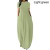 Women Casual Loose O-Neck Long Dresses Short Sleeve Summer Beach Dress Elegant Evening Party Dress