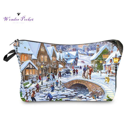 

Деликатное качество изготовления, гладкая косметичка на молнии, полиэстеровая косметичка с принтом лося, большая вместительная косметическая сумка 1