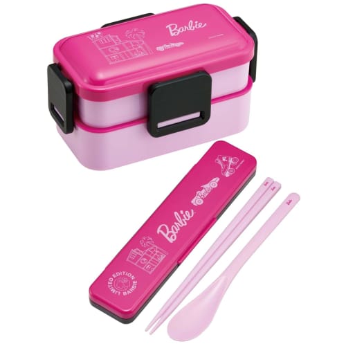 Skater Barbie Bento Box, 600ml, Antibacterial, Soft Serving, Domed Lid, Two Tiers, Women's, Made in Japan, PFLW4AG-A