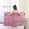 Wrap Chest Bath Towel for Women - Strapless Sauna Skirt with Buckle, Absorbent & Soft, Engraved Logo