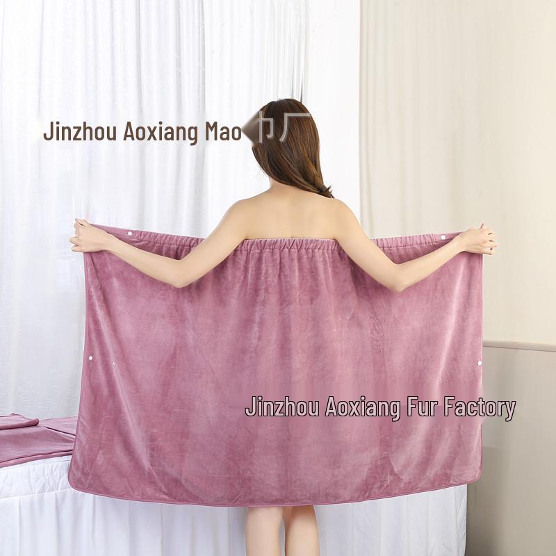 Wrap Chest Bath Towel for Women - Strapless Sauna Skirt with Buckle, Absorbent & Soft, Engraved Logo