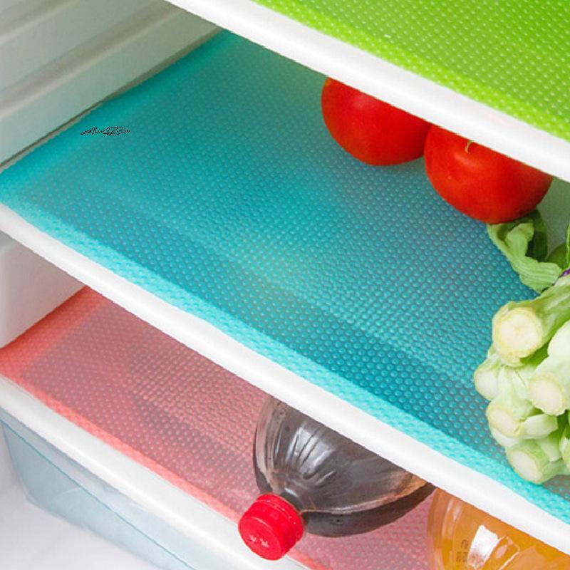 10Pcs EVA Fridge Mat Waterproof Mildew Resistant Washable Anti-oil Heat Insulation Kitchen Cabinet Drawer Placemat