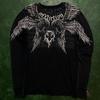 Fashionable Men's Autumn Personalized Skull Letter Print Micro Elastic Comfortable Long Sleeved T-shirt Outdoor Street Style Top
