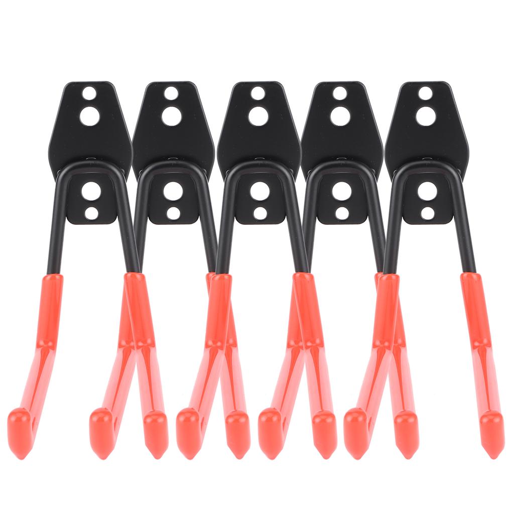 5Pcs WallMounted Garage Hooks Organization Storage Hanger for Power Tool Rope Shovel Bike Hose(Orange )