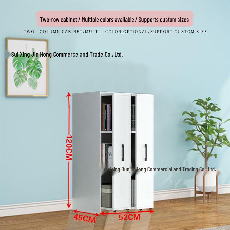 Mobile Dustproof Bookshelf: Sliding, Wheel-Equipped, Drawer-Type Storage Cabinet