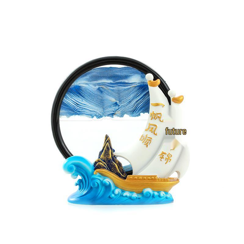 Creative Resin Sand Painting Hourglass: Decorative Ornament for Entrance Halls and Bedrooms - Ideal Housewarming Gift