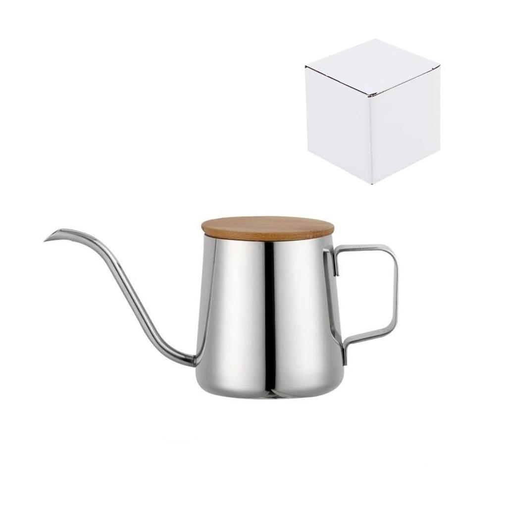 Stainless Steel Narrow Mouth Coffee Pot - Drip Pot for Commercial Use, Small Size, and Home Use (250ml Silver)