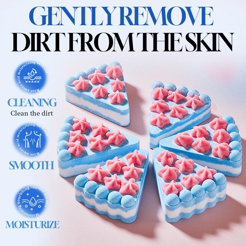 Triangle Cake Bath Bomb 105g - Moisturizing, Long-Lasting Fragrance, Skin-Softening, Fun Bath Addition