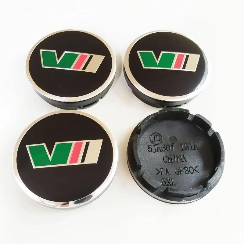 4pcs 56mm 60mm V VRS Logo Car Wheel Center Hub Caps Emblem For Skoda Rapid Octavia Fabia Kodiaq Karoq Laura Superb Accessory