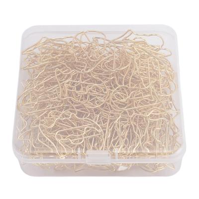 100 Peças Clips de Papel em Forma de Cabeça Arame de Ferro Metal Único Marcador Suprimentos Escolares de Escritório Dourado
