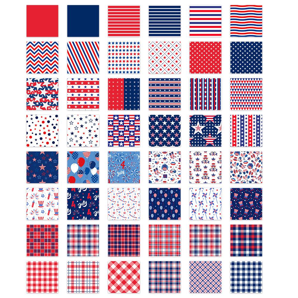 Independence Themed Day Striped Star Balloon Pattern Gift Box Packaging Paper