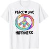Peace Love Hippiness Tye Dye Peace Sign 70s Party T-Shirt