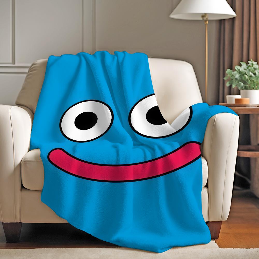 Cute game S Slime D Dragon Q Quest Blanket For Sofa Office Bed Plane Travel Sleep Read Relax Camping Soft And Warm