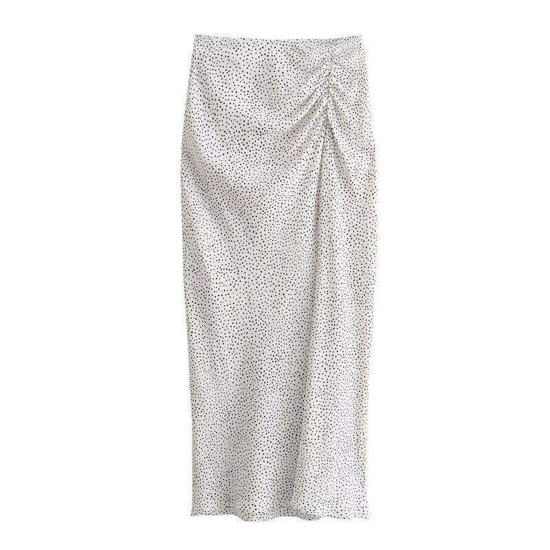 Fashion Style 2024 Spring New Women's Clothing High Waist Crimp Decorative Polka Dot Midi Dress 2662903 070