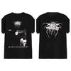 Darkthrone A Blaze in the Northern Sky Doppel-Print T-Shirt: Schwarze Basis mit schwarzem Metall-Logo & Albumcover-Design Fan-Merchandise