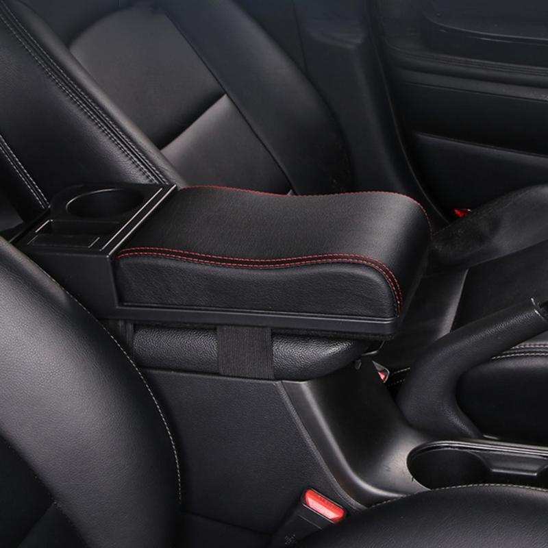 Universal Center Console Armrest Cushion for Vehicle SUV Auto Breathable Pad Seat Elbow Support with Storage Compartment