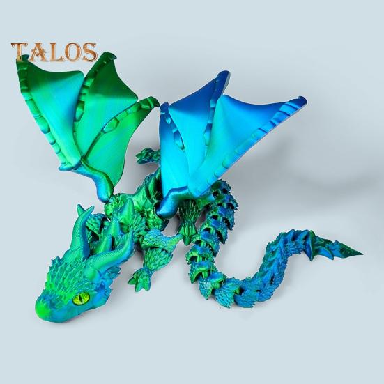 3D Baskılı Ejderha Süsü Kanatlı Eklemli Ejderha Esnek Ejderha Masa Evcil Hayvan Stres Giderici Oyuncak Yetişkinler Ev Ofis Dekoru