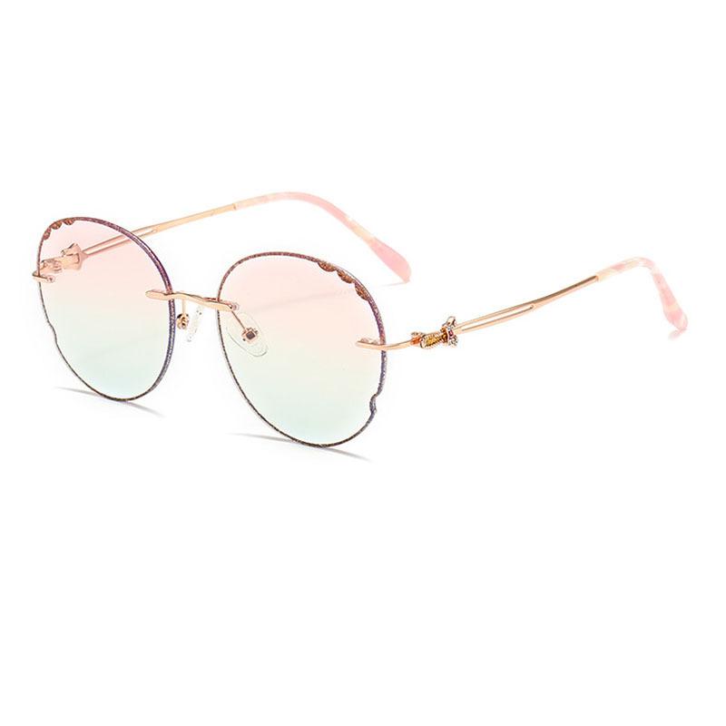 New anti-blue light, girls' trend fashion flat glasses, oval face frame fashion sunglasses sunglasses