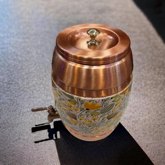 30.48 Cm Pure Copper Dispenser Cooler Water Pot 5 Litres