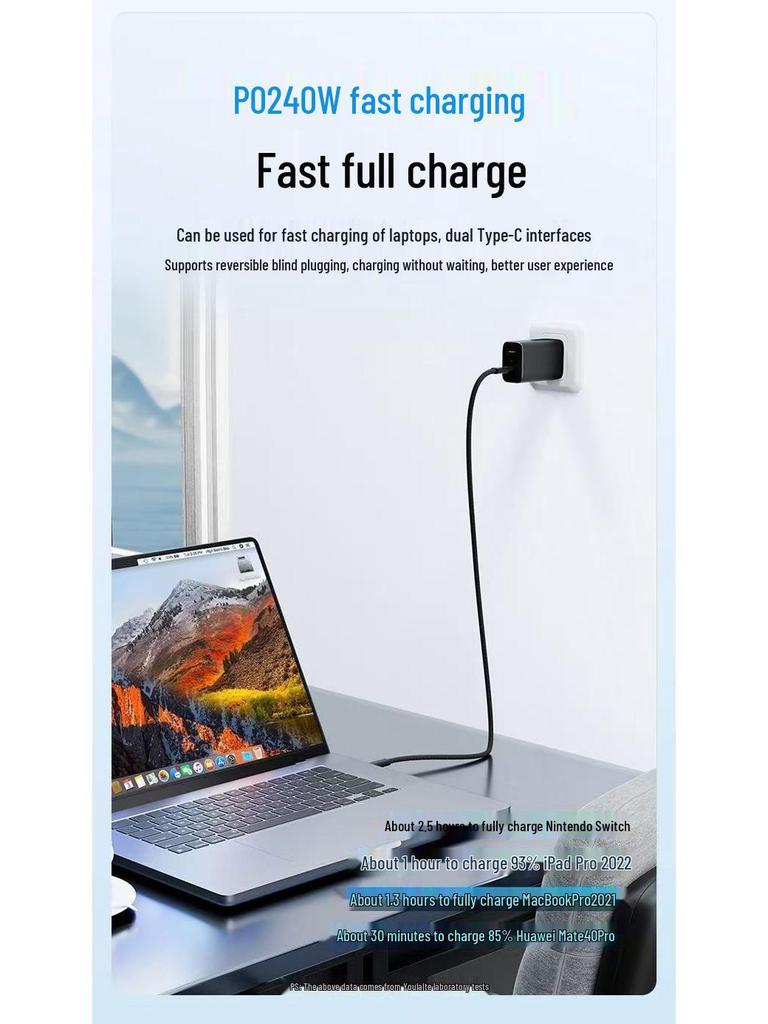 PD240W Multifunctional Thunderbolt 4 Dual USB-C Cable - High-Speed Data Transfer & Fast Charging