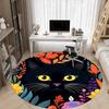 1PC Cat Flowers Office Round Area Rug, Mat Suitable For Office, Under Office Chairs Bedroom Living Room Home Decor, Room Deco