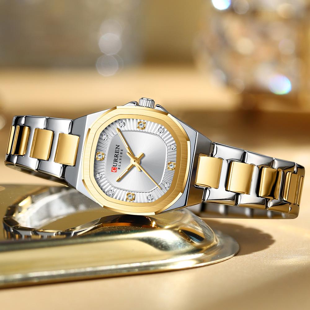 CURREN Jam Tangan Perempuan Original Waterproof Quartz Stainless Steel Minimalis Green Watch Women 9104