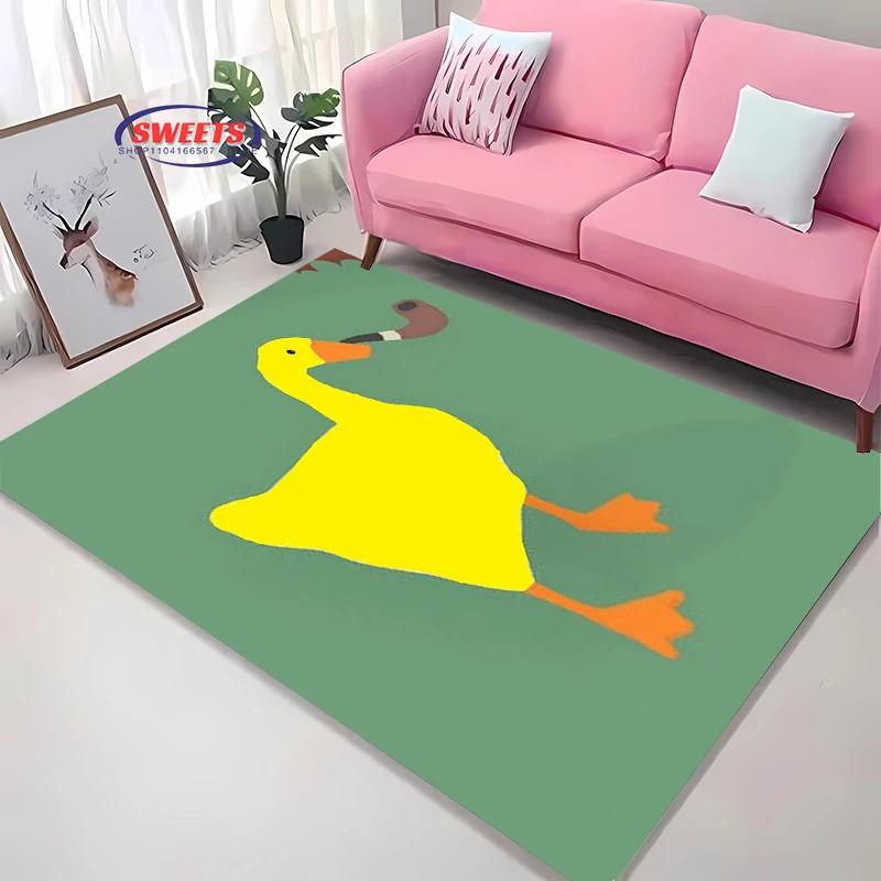 Nová příchozí ! Humorný kachní koberec pro domácí obývací pokoj dětský pokoj, rohožka k pohovce, podlaha do kuchyně, protiskluzový dekorativní koberec, pěkný dárek