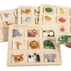 Wooden Logical Thinking Matching Puzzle Cognitive Board Montessori Teaching Aid Fruit Animal Pairing Board Educational Toys