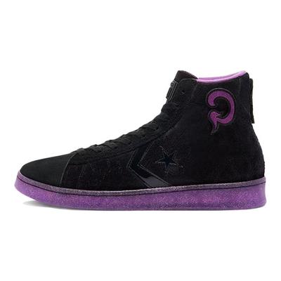 Joe FreshGoods x Cons Pro Leather Halkfria Slitstarka Högtoppiga Skate-skor Unisex Svart Lila