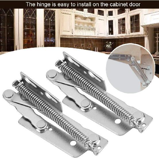 2Pcs Set Steel Up Spring Hinge for Cabinet Cuoard Closet Wardrobe Door Support,Pull Up Shelf Hinge,Under Cabinet Pull Down Hinges,Under Cabinet Hinge