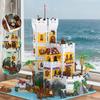 4567Pcs Medieval Pirate Castle Building Blocks Kit With Led Light Detailed Sea Fortress Model Assembly Toy Gift For Aldults Teen