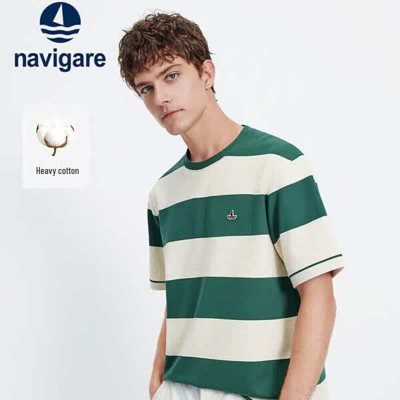 Navigare Men s Heavyweight Striped Crew Neck T-Shirt M/48