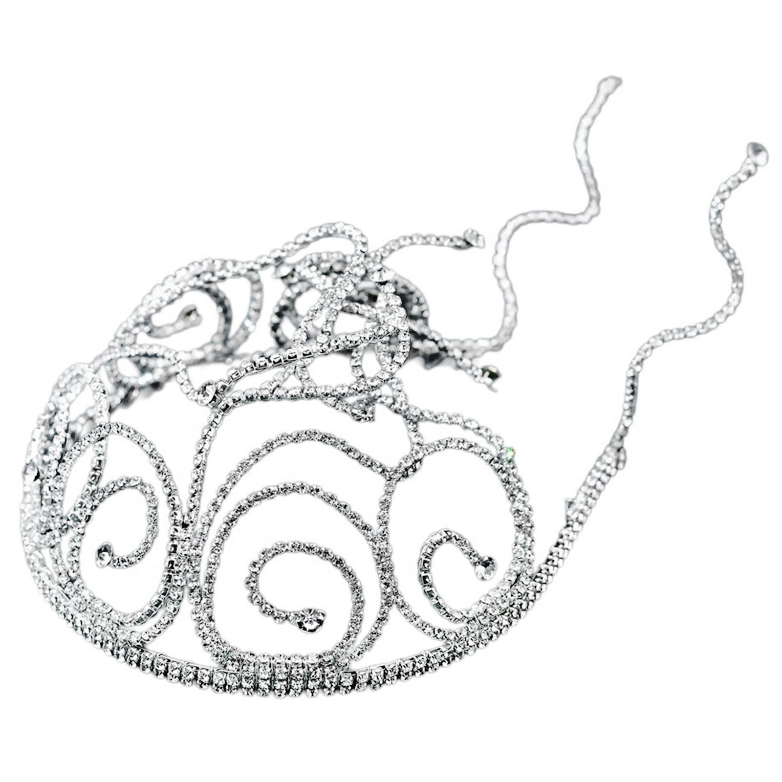 

Trendy Snake Pattern Rhinestones Hairpieces Versatile Headwear Fashion Hair Decoration Party Headband Hair Ornament 1 срібний