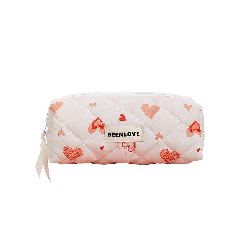 New Butterfly Love Flower Cosmetic Bag Fashion Quilted Cosmetic Bag Bow Flower Cosmetic Bag Large Capacity High Sense