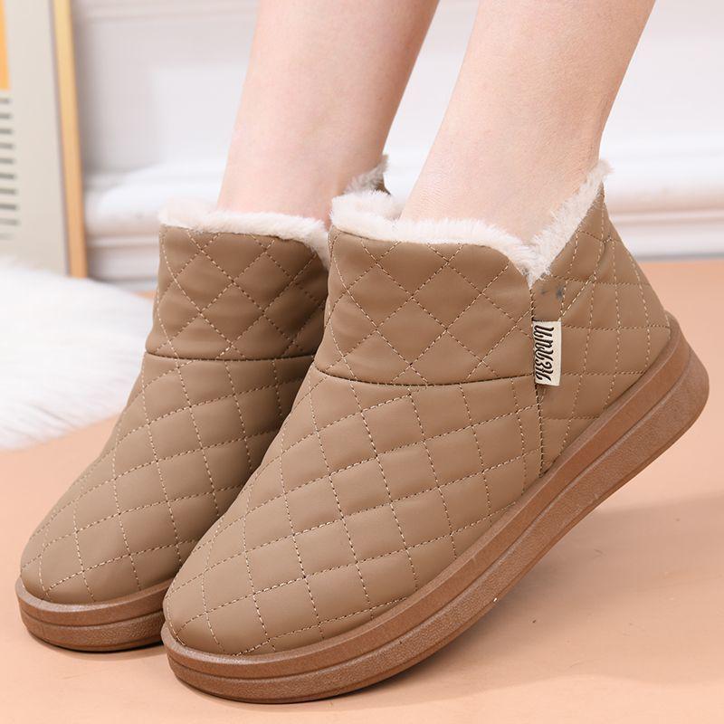 Women's Waterproof Velvet-Lined Winter Boots: Non-Slip, Thick Sole, Warm Cotton Snow Boots for Moms