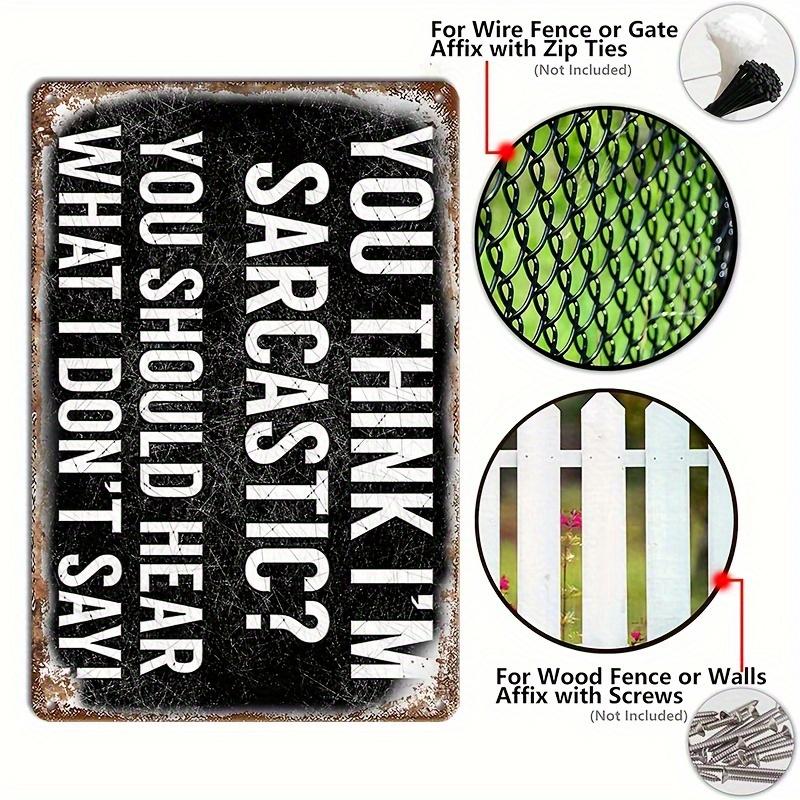 1pc "Are You Sarcastic?" Humorous Vintage Metal Sign - 8"x12" Aluminum Wall Art with Distressed Look, Perfect for Outdoor Decor