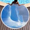 Beautiful Antarctic Iceberg Round Beach Towel, Polyester Sand Resistant Beach Blanket, Absorbent Quick Dry Pool Towel Picnic Mat