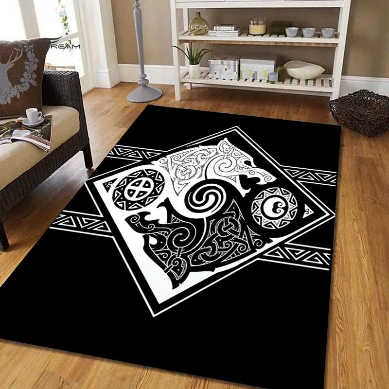 1pc Mayan Totem Print, Design Area Rug - Soft, Anti-Slip, and Durable Gaming Room Decor for Bedroom, Living Room