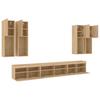 7 Piece TV Wall Unit with LED Lights Sonoma Oak