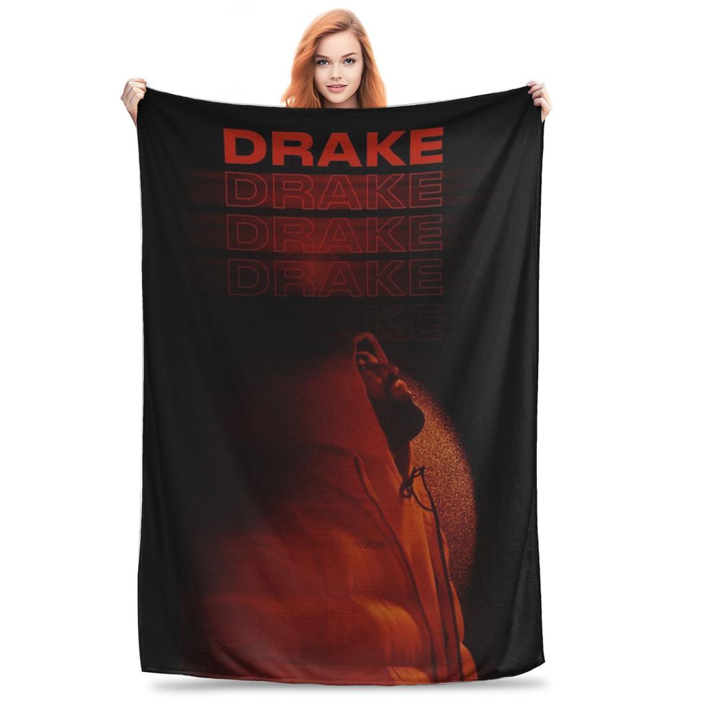 Flannel Throw Blanket Hip Hop Rapper Drake Take Care Album Warm Plush Blankets Soft Bedding for Bed Livingroom Home Travel Couch