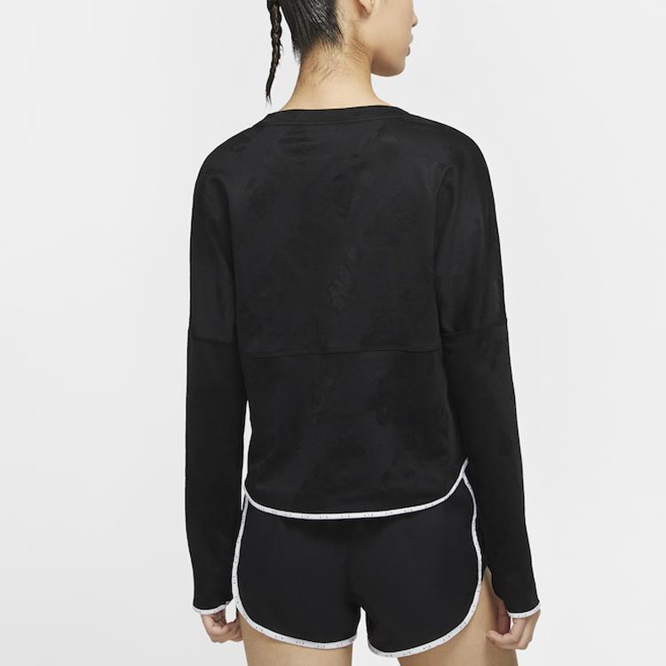 Nike Air Reflective Logo Running Long Sleeve T-Shirt Women Tops Black CJ1883-010
