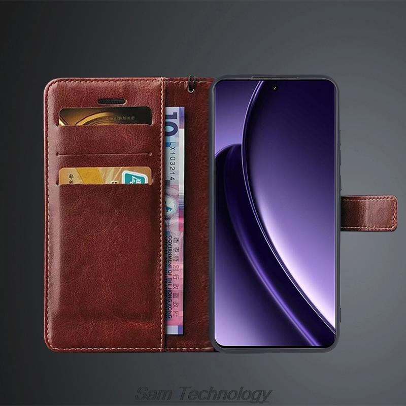 Card Holder Cover Case for OPPO Realme GT 6T /GT Neo 6 Neo6 Pu Leather Flip Cover Retro Wallet Phone Case  Business Fundas Coque