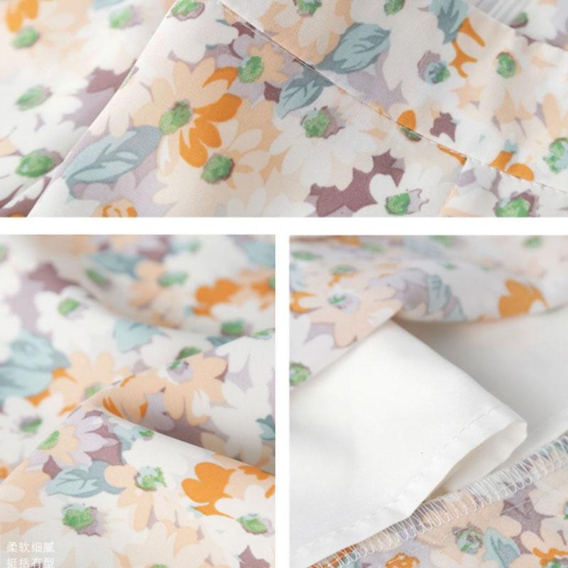 Floral Aline Skirt Womens Skirt High Waist Chiffon Print Midi Skirt Small Daisy Flower Skirt