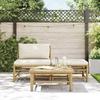 Maison Exclusive - Salon de jardin 3 pcs avec coussins blanc crème Bambou