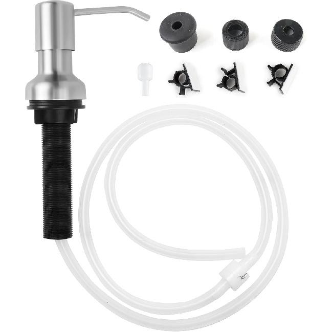 Soap Dispenser for Kitchen Sink, Sink Soap Dispenser with Longer Threaded Shaft Shank, 47" Extension Tube Connects Directly To Dish Soap Container,