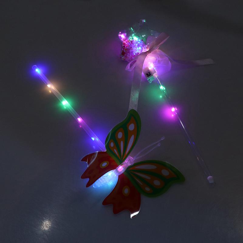 1Pc Kinder Bunte Glowing Sticks Blinkende Herz Stern Schmetterling Mädchen