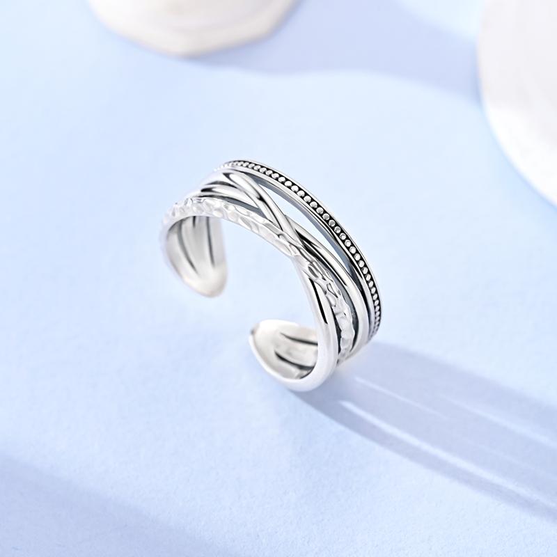 Original 925 Silver Ring Sparking Bear Bow Wing Rose Open Rings for Women Girls Jewelry Birthday Anniversary Engagement Gifts